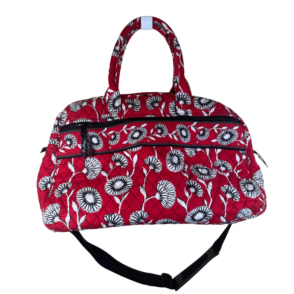 Vera Bradley Travel Bag Womens Large Retired Deco Daisy Quilted Weekender Duffel
